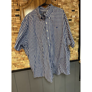 Brooks Brothers Blue Non Iron Cotton Short Sleeve Button Down Size 4X